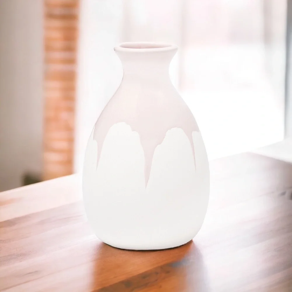 Isaac Mizrahi Sienna Ceramic Vase White and Pink